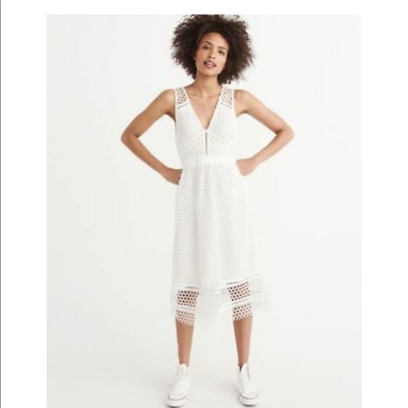 Abercrombie & Fitch Lace Zip Midi Dress - Picture 2 of 8